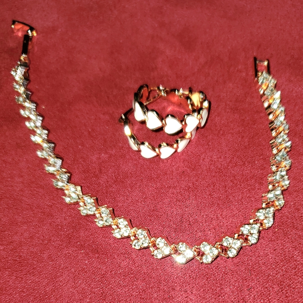Rosegoldtone Earring Bracelet Set